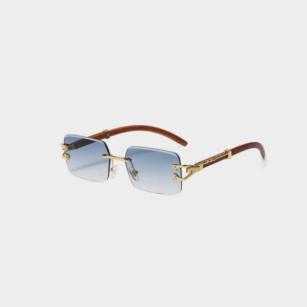 Classic Vintage Rimless Square Leopard Head Sunglasses